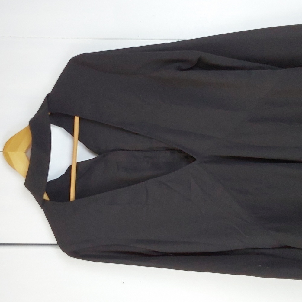 Akira Chicago| Black Semi Sheer OPEN Back Chiffon Edgy Whimsigoth Top Sz.L